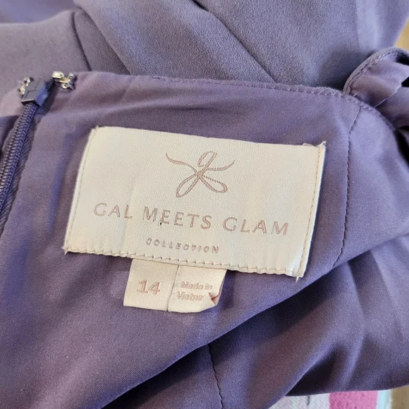 Gal Meets Glam Wisteria Purple Veronica Jumpsuit Women's Size 14 - Picture 4 of 7